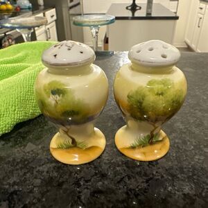 vintage salt and pepper shakers japan Tree & Sail Boat